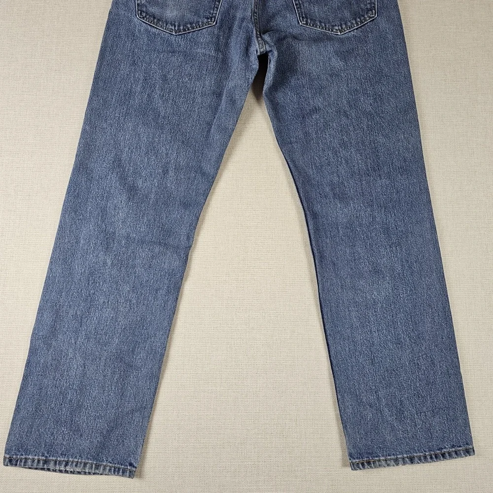 Levis 505 Jeans Mens 36X32 (34×30) Straight Leg Blue Grunge Broke-In